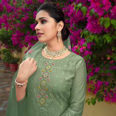 green-chikankari-work-cotton-silk-salwar-suit