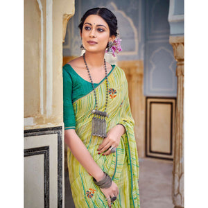 a-green-printed-raw-silk-saree-with-fancy-border