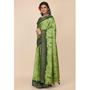green-printed-cotton-silk-saree-with-zari-border
