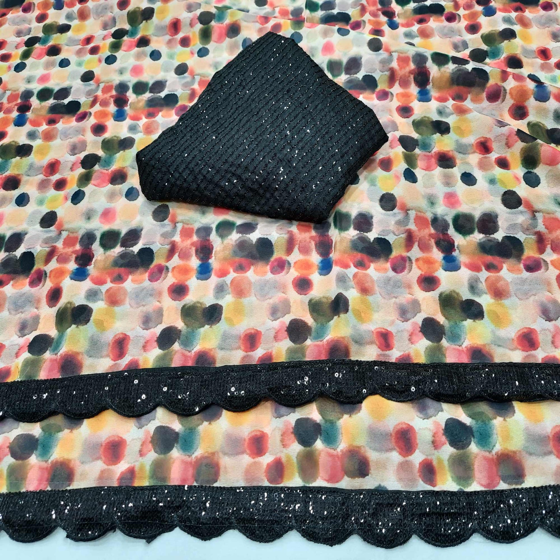 Multicolor Digital Printed Georgette Saree