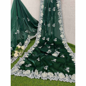 green-floral-embroidered-satin-saree