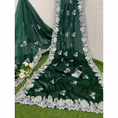 green-floral-embroidered-satin-saree