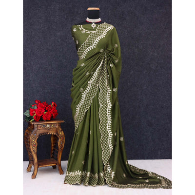 green-sequins-embroidered-vichitra-silk-saree-1