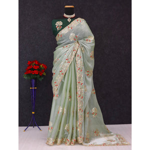 green-sequins-work-embroidered-chiffon-saree