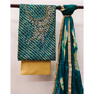 Morpich Printed With Handwork Pure Cotton Dress Material
