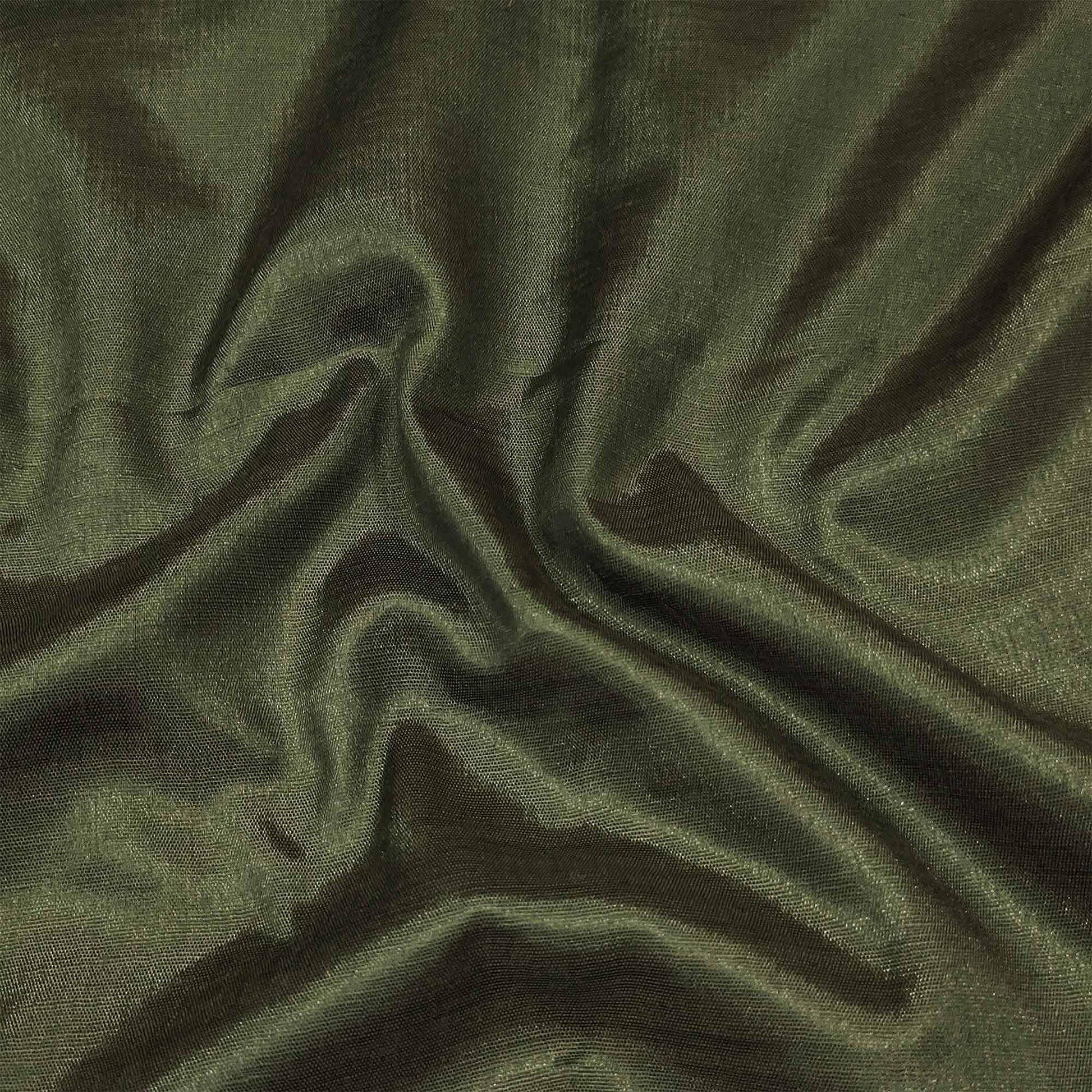 Mehandi Green Woven Banarasi Silk Dress Material