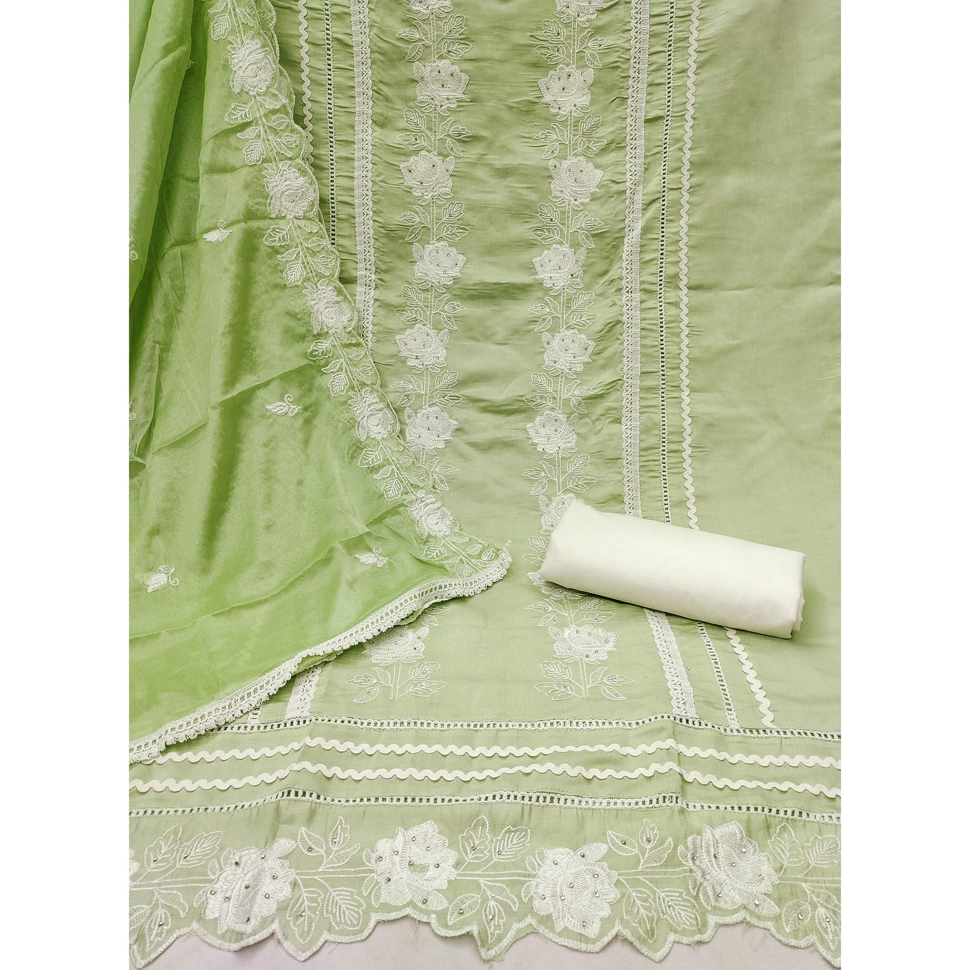green-floral-stone-embroidered-cotton-silk-dress-material