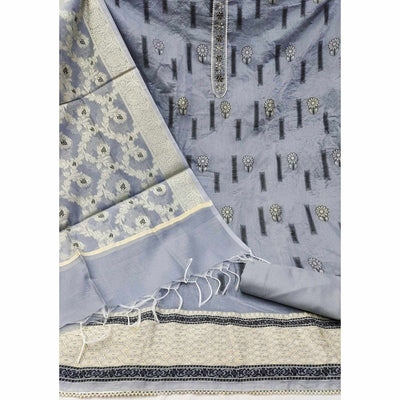 grey-floral-woven-with-handwork-chanderi-silk-dress-material