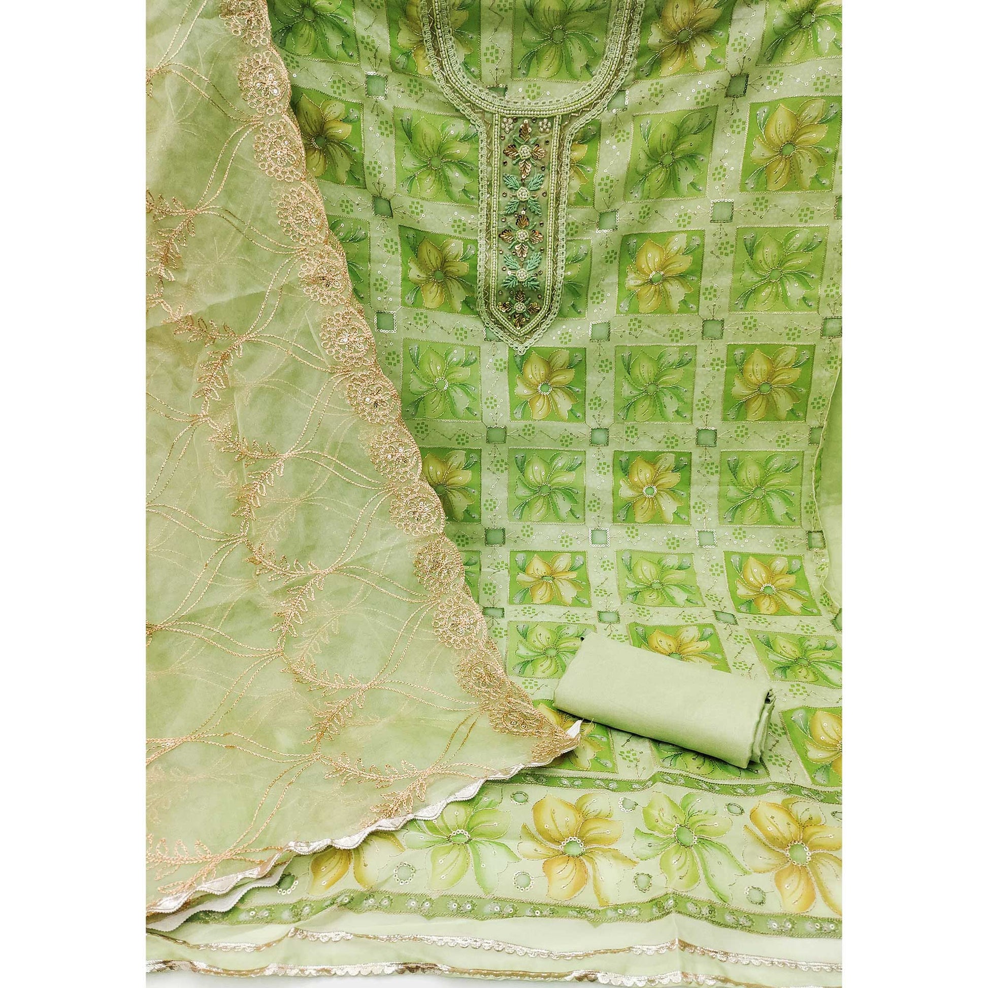 green-floral-print-with-sequins-hand-embroidered-organza-dress-material