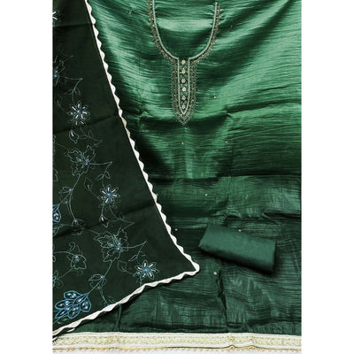 green-floral-handwork-viscose-dress-material