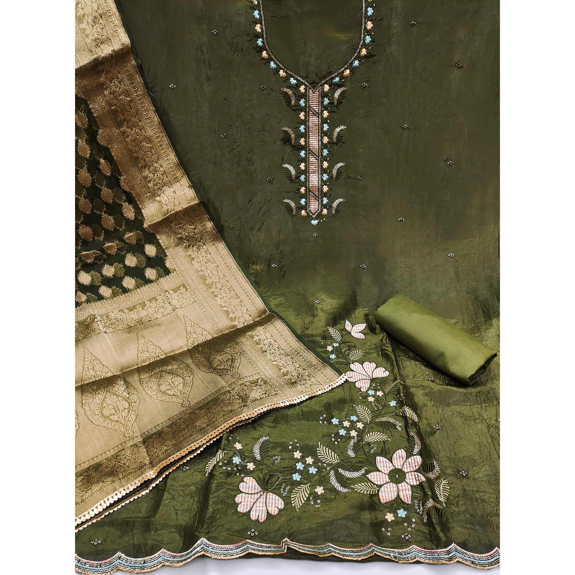 green-floral-sequins-embroidered-viscose-dress-material-24