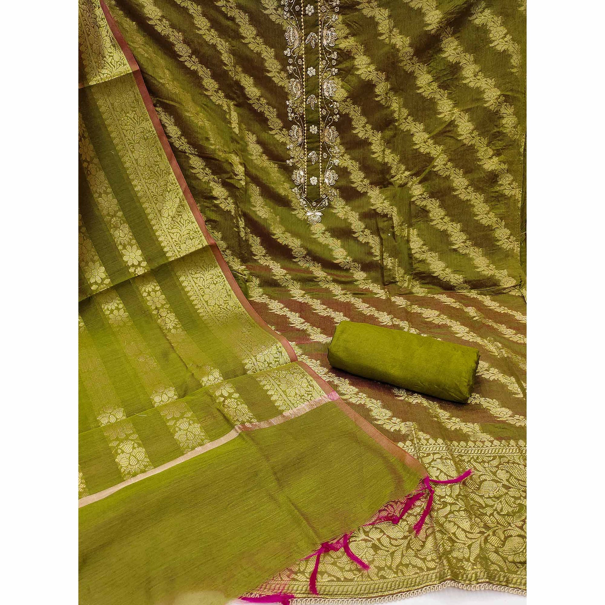 green-floral-woven-with-handwork-banarasi-silk-dress-material-6