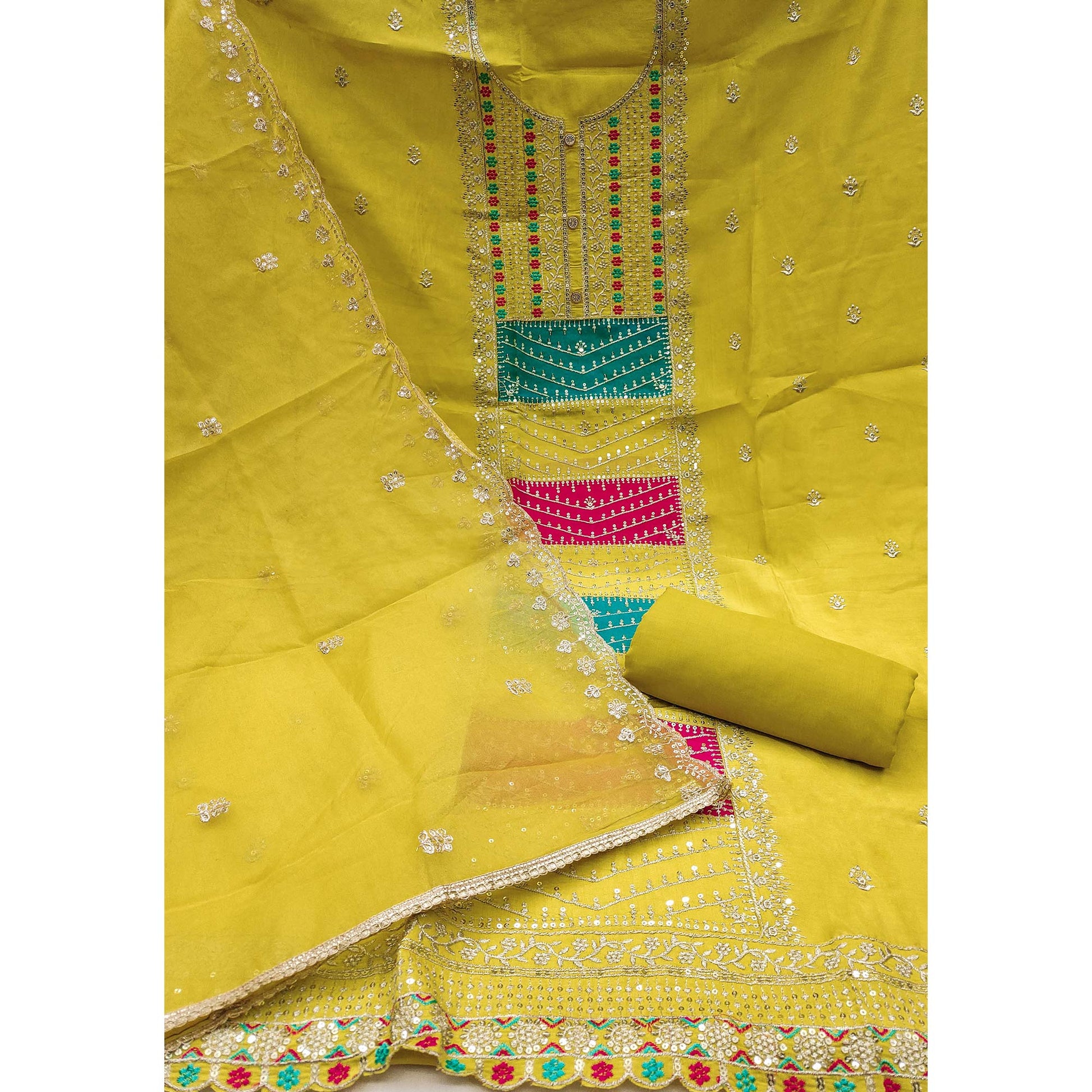 green-floral-sequins-embroidered-roman-cotton-silk-dress-material-6