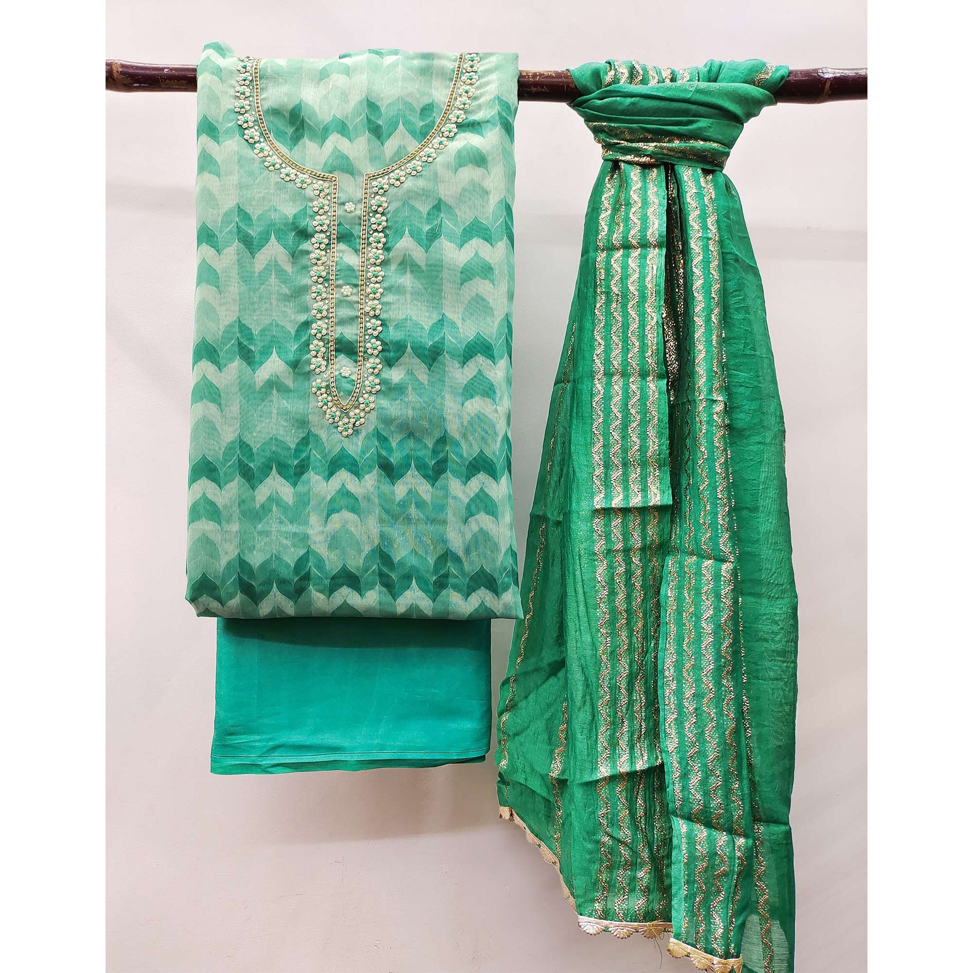 green-printed-with-handwork-chanderi-silk-dress-material