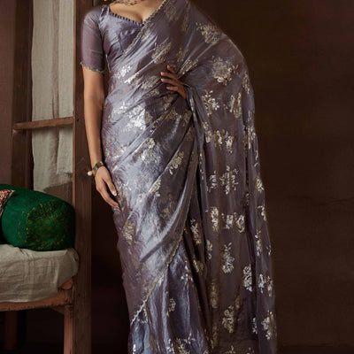 grey-floral-foil-printed-satin-silk-saree-with-zarkan-border-4