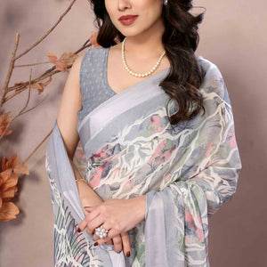 grey-floral-printed-satin-saree-2