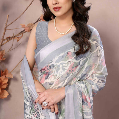 grey-floral-printed-satin-saree-2