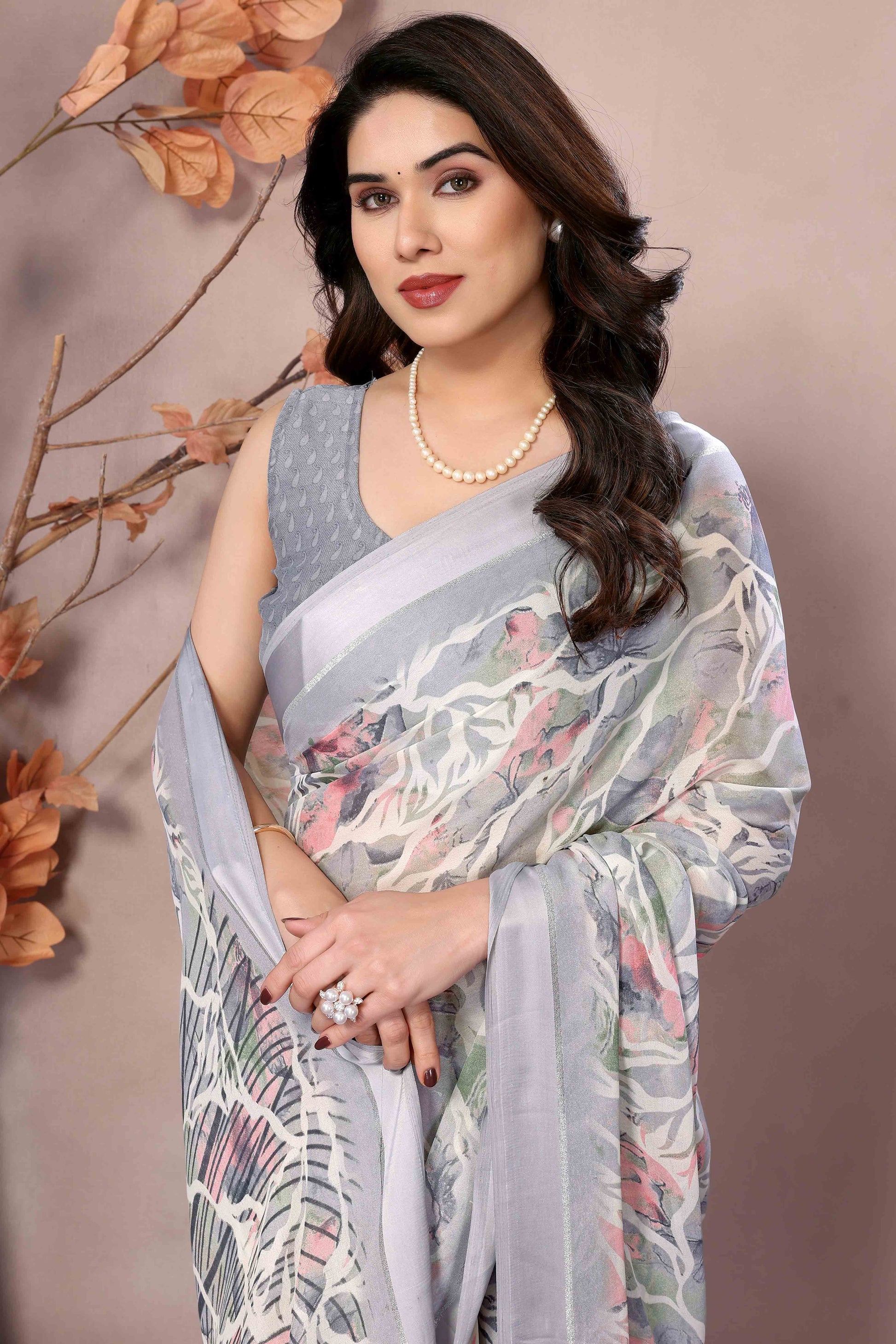 grey-floral-printed-satin-saree-2