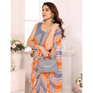 grey-orange-leheriya-printed-georgette-ready-to-wear-saree