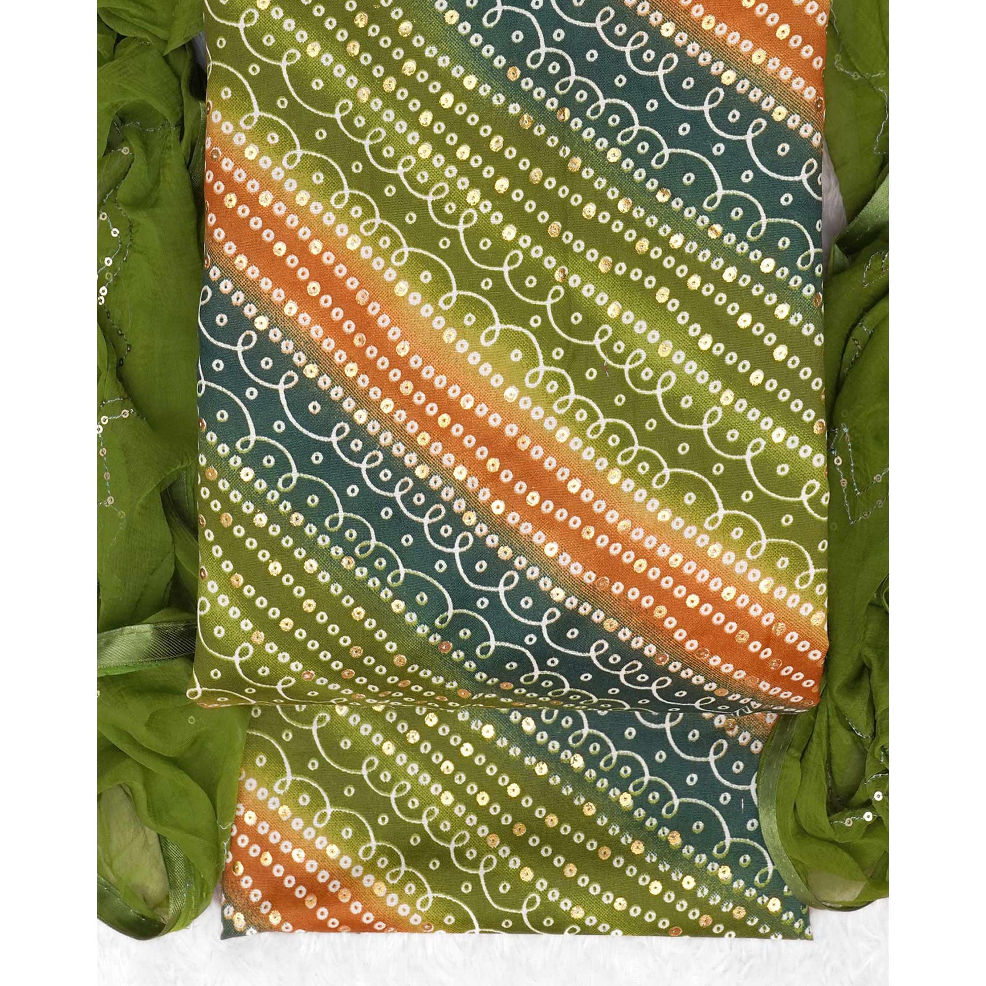 green-bandhani-foil-printed-dress-material