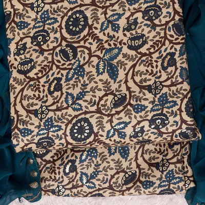 Morpich Foil Printed Cotton Blend Dress Material