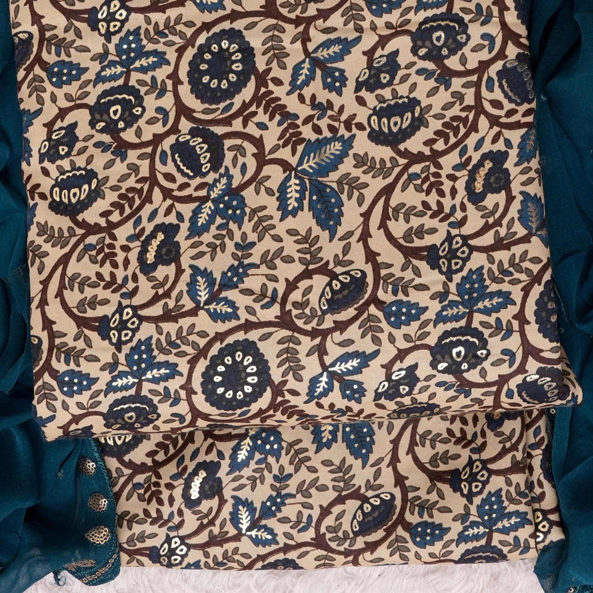 Morpich Foil Printed Cotton Blend Dress Material
