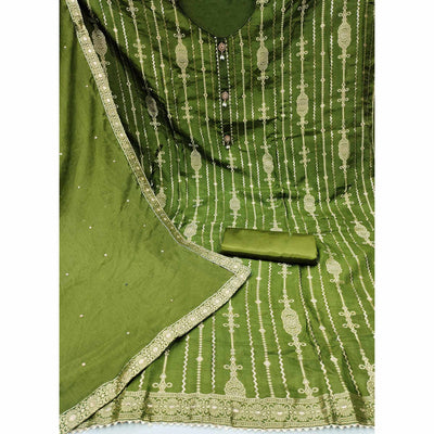 green-woven-jacquard-dress-material-2
