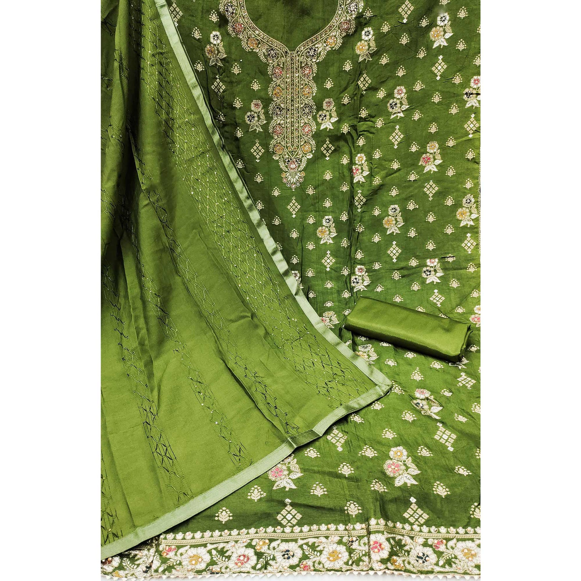 green-woven-jacquard-dress-material-3