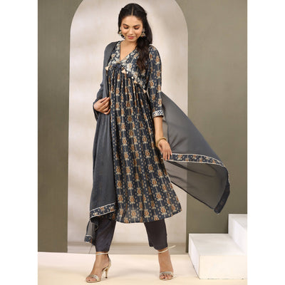 navy-blue-floral-printed-muslin-anarkali-suit