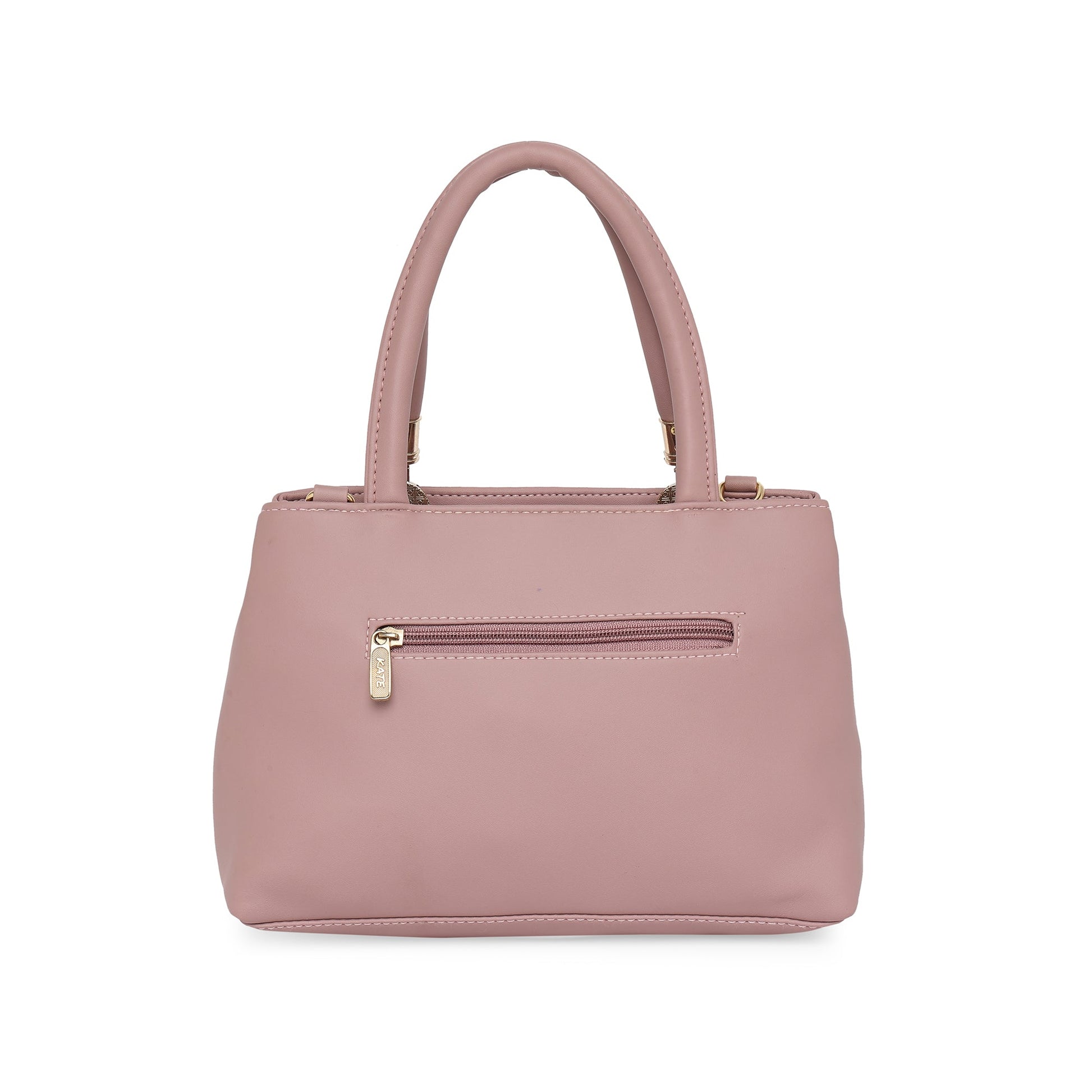 Mauve Women Vegan Leather Handbag With Belt