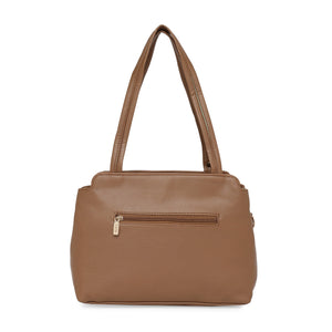 Brown Women Vegan Leather Handbag With Belt