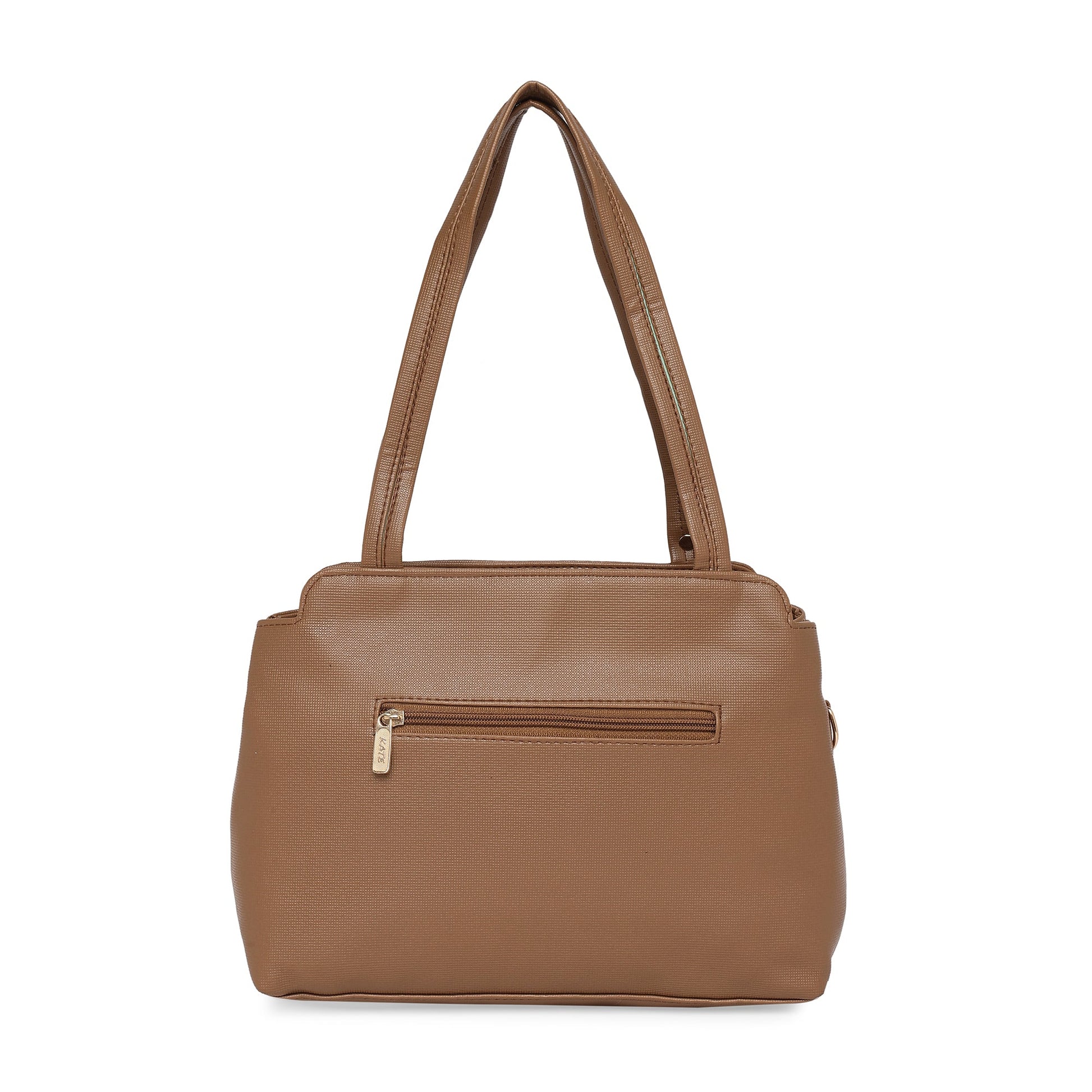 Brown Women Vegan Leather Handbag With Belt
