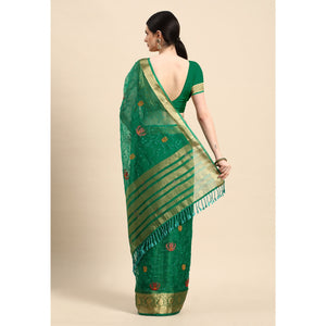 green-floral-embroidered-organza-saree-3