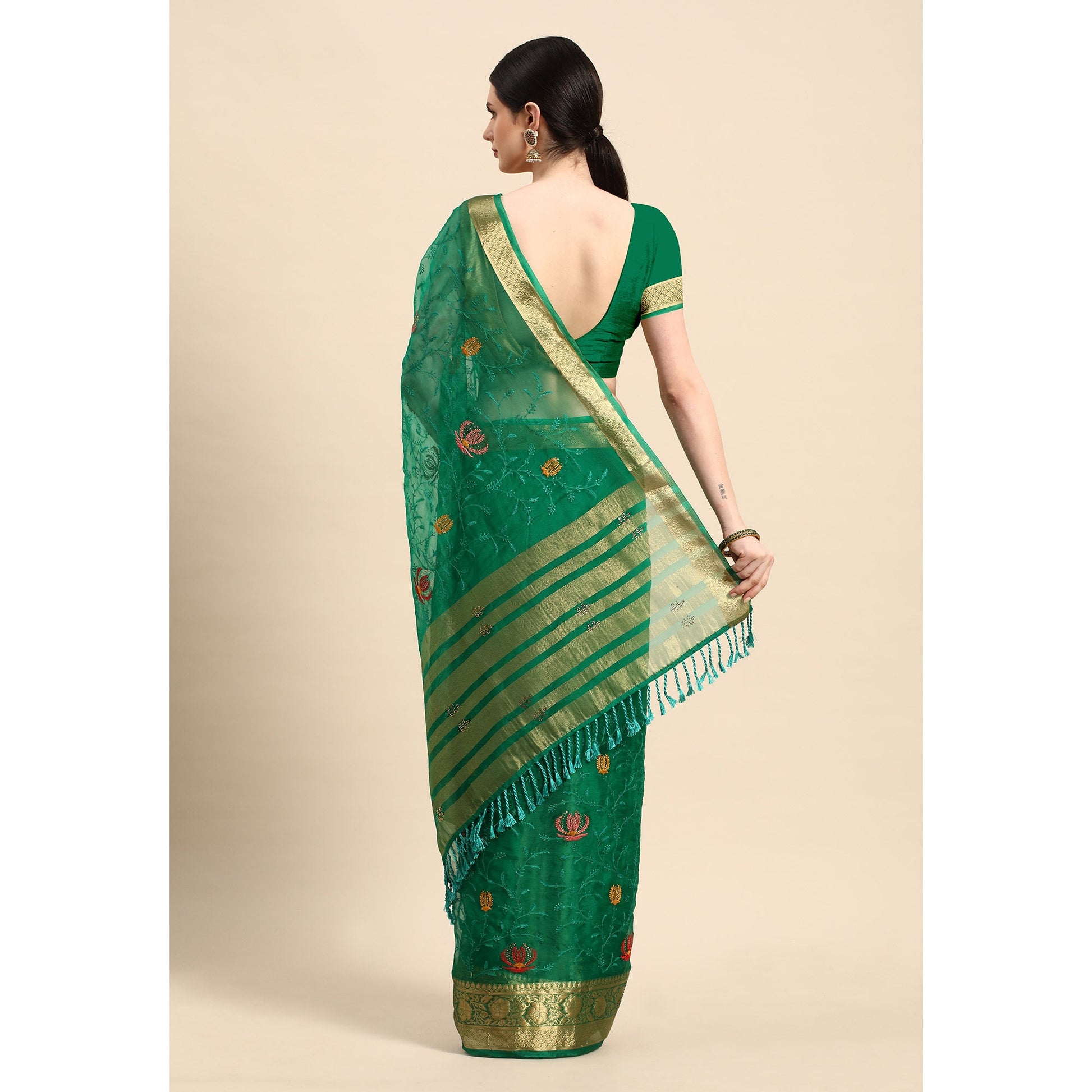 green-floral-embroidered-organza-saree-3