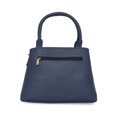 Blue Women Vegan Leather Handbag With Belt