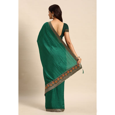 green-solid-vichitra-silk-saree-with-fancy-border