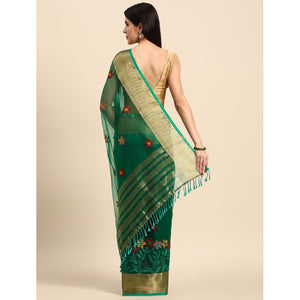 green-floral-embroidered-organza-saree-5