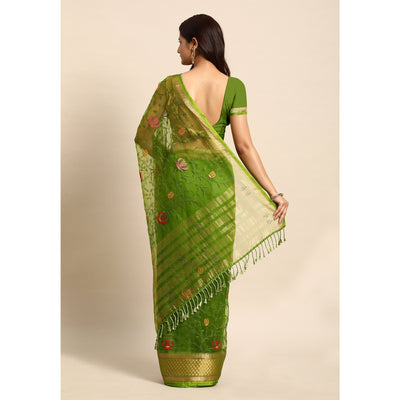 green-floral-embroidered-organza-saree-4