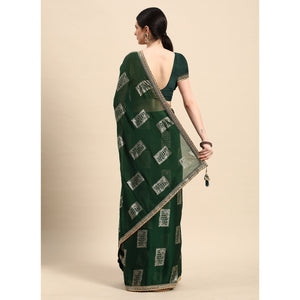 green-foil-printed-with-embroidered-border-chiffon-saree