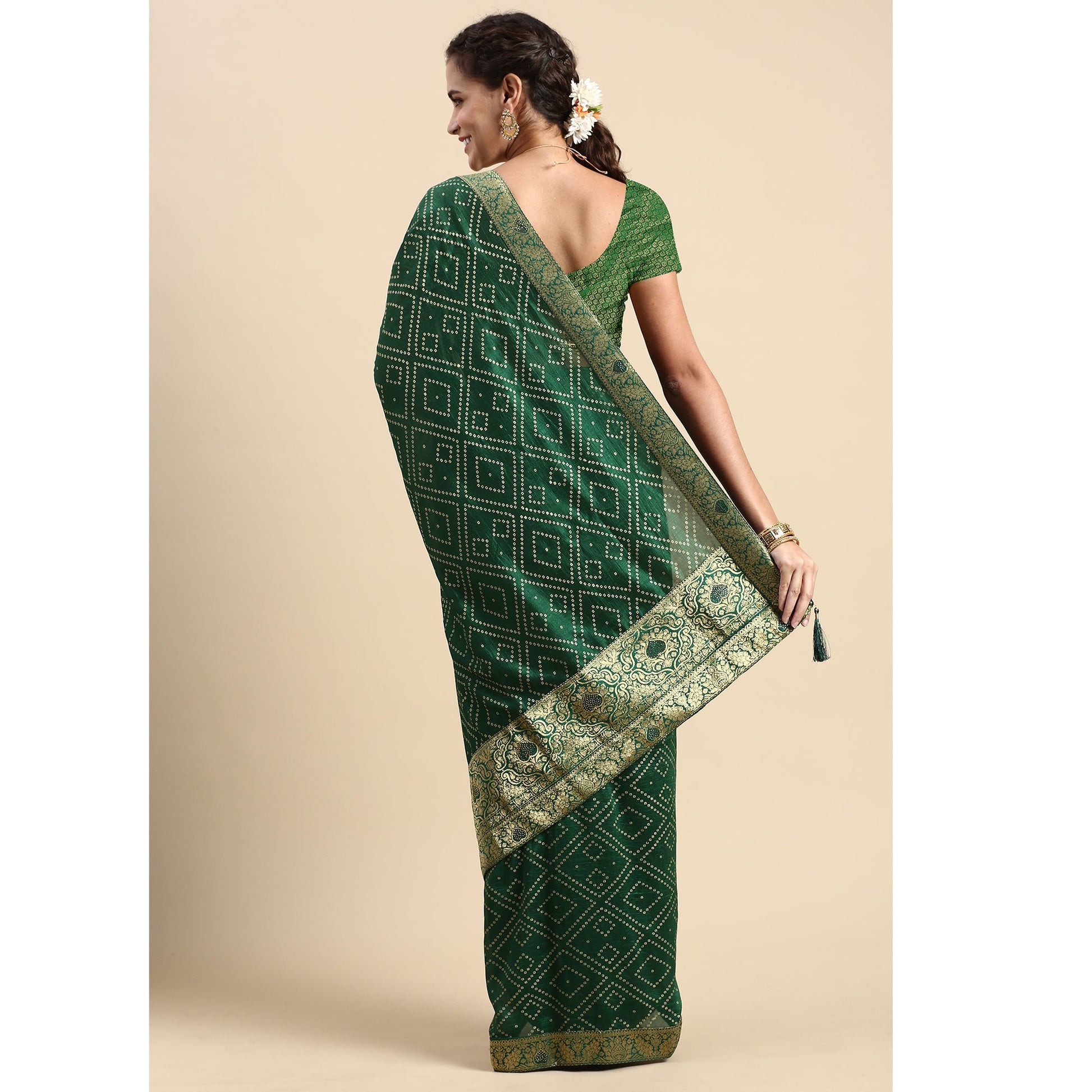 green-foil-printed-with-swarovski-vichitra-silk-saree-1