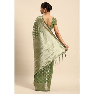 green-woven-organza-silk-saree-with-tassels-1