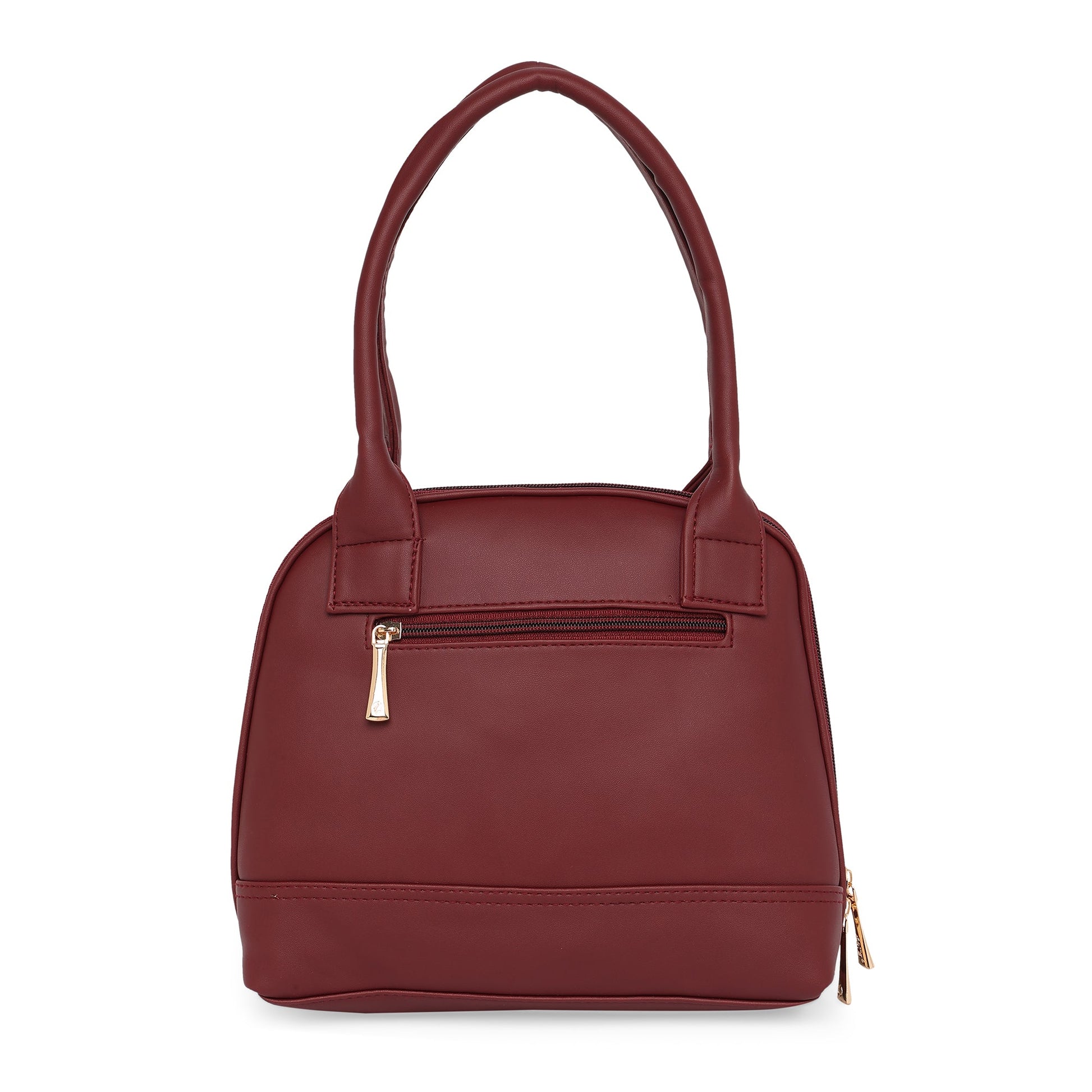Maroon Women Vegan Leather Handbag With Belt