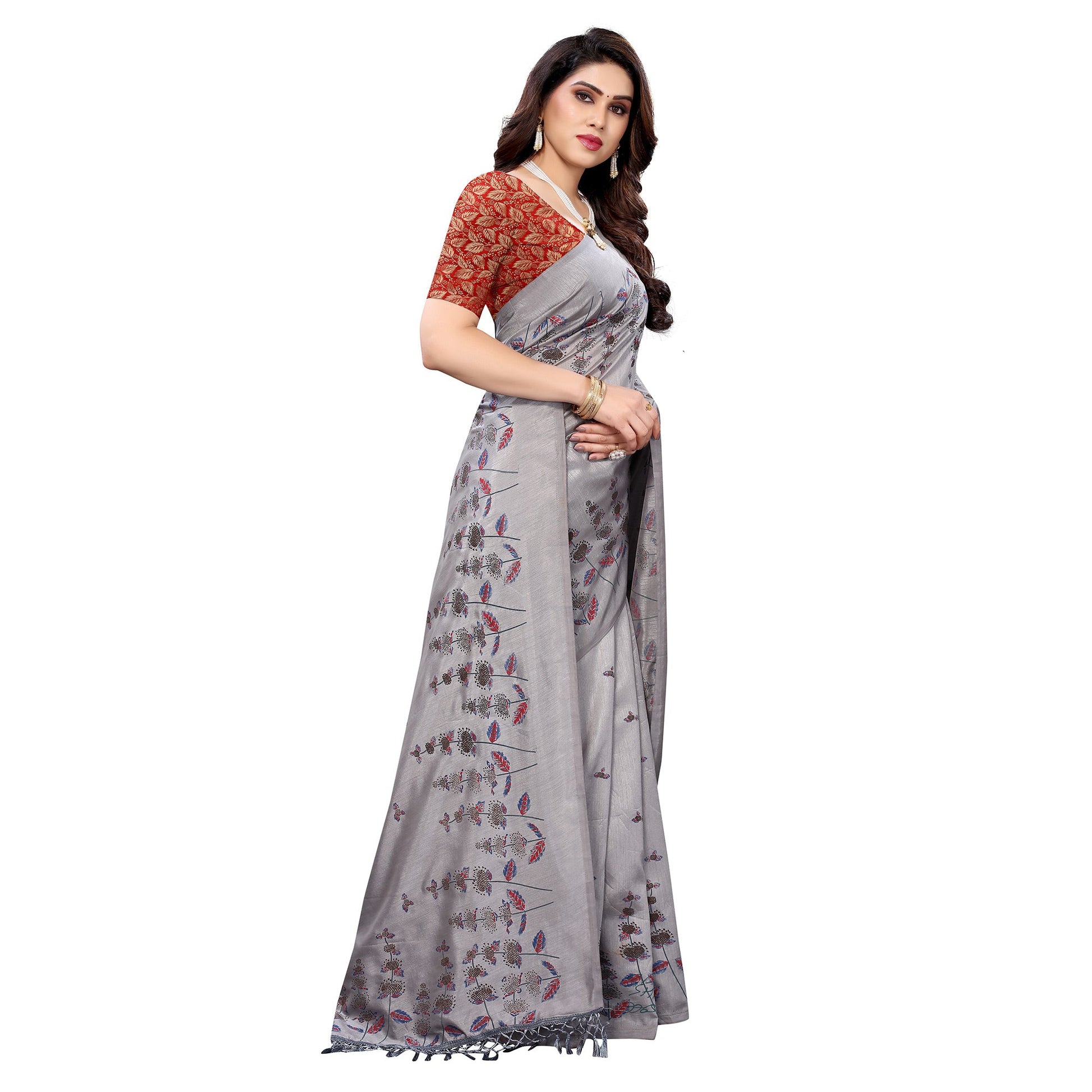 grey-casual-wear-printed-vichitra-silk-saree-120270