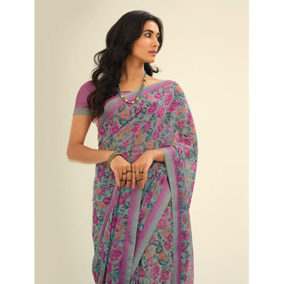 grey-floral-printed-georgette-saree-6