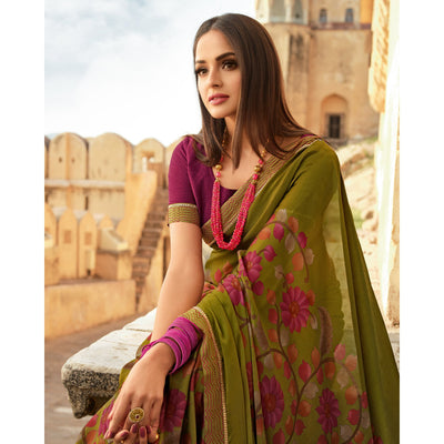 green-floral-printed-with-embroidered-border-silk-saree