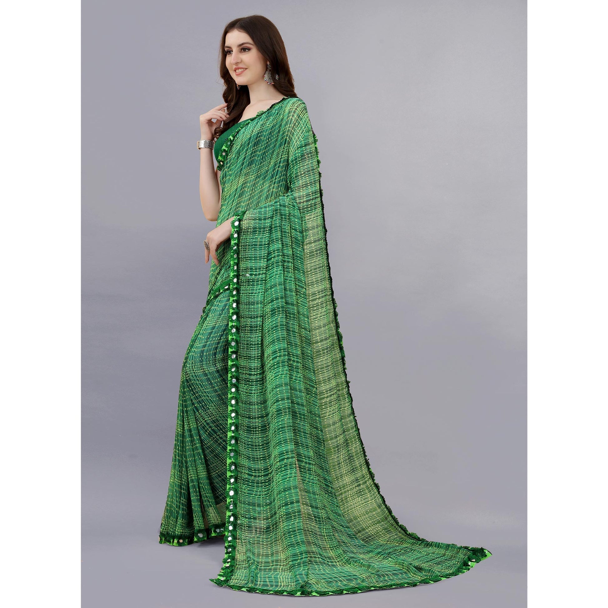 green-floral-printed-georgette-saree-8