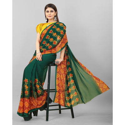 green-floral-printed-georgette-saree-7