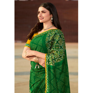 green-bhandhani-printed-chiffon-saree