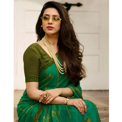 green-printed-art-silk-saree-with-lace-border
