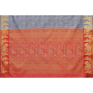Grey Woven Banarasi Silk Saree